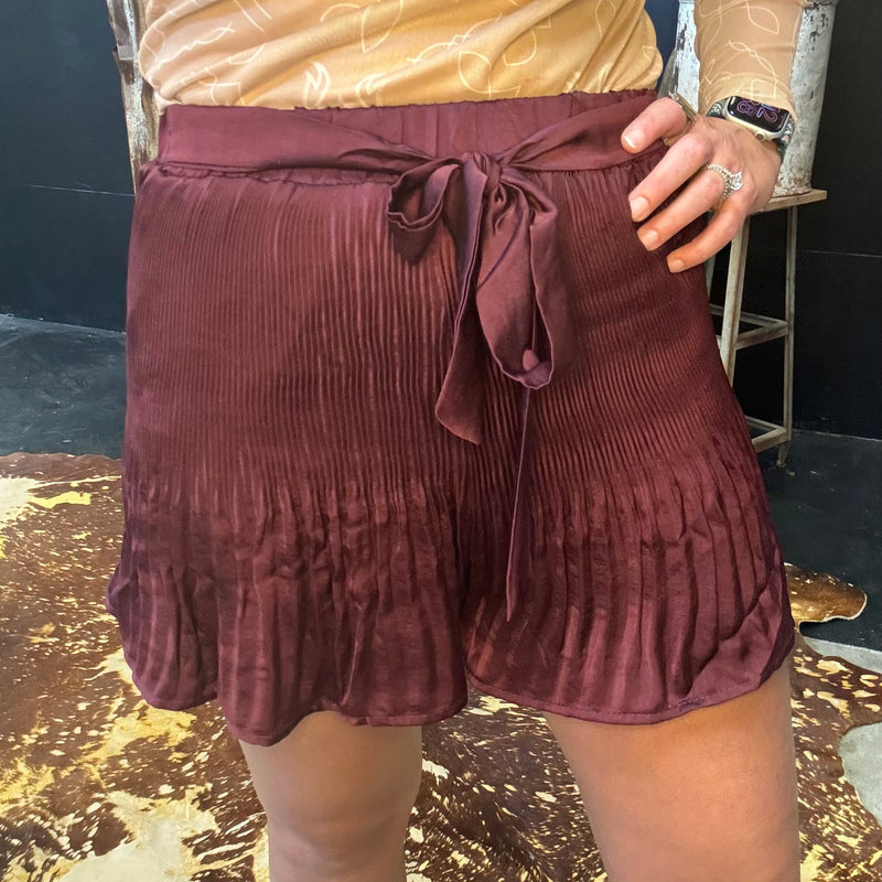 Wine Dressy Silky Shorts