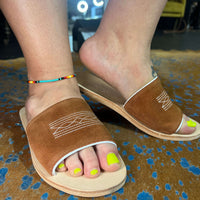 Rust & White Boot Stitched Suede Agave Sky Sandal size 6