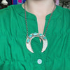 Gorgeous Sterling Silver 5 Stone Turquoise Naja Genuine Necklace