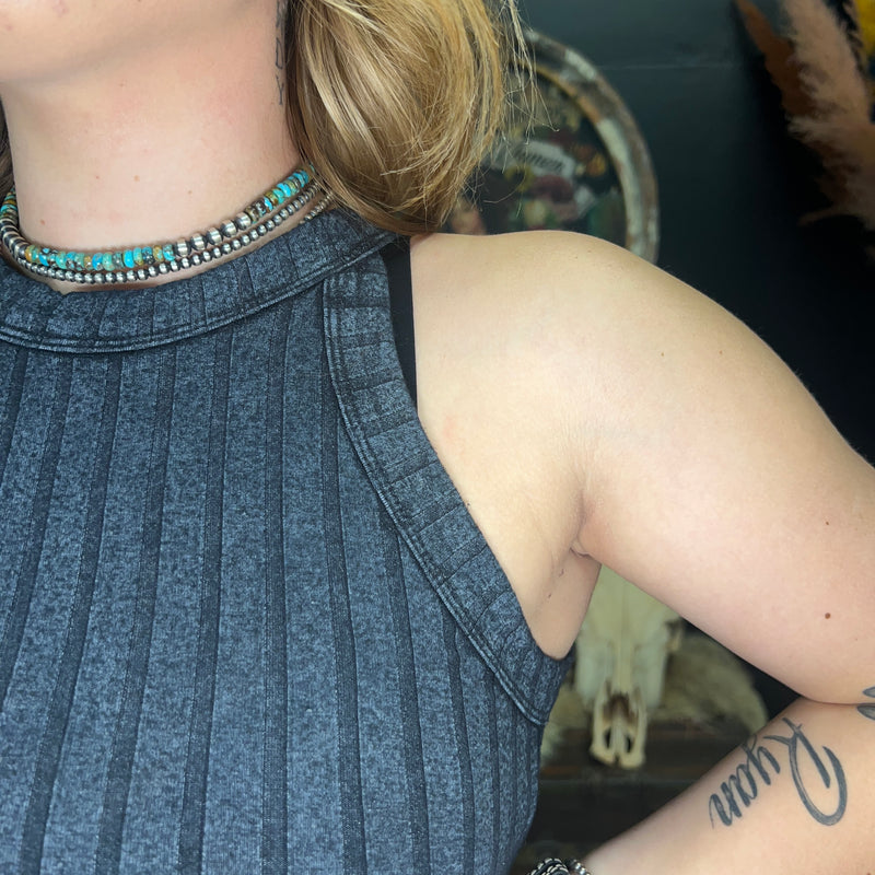 Black Faded Tank Top