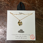 Gold Cowboy Hat Fashion Necklace