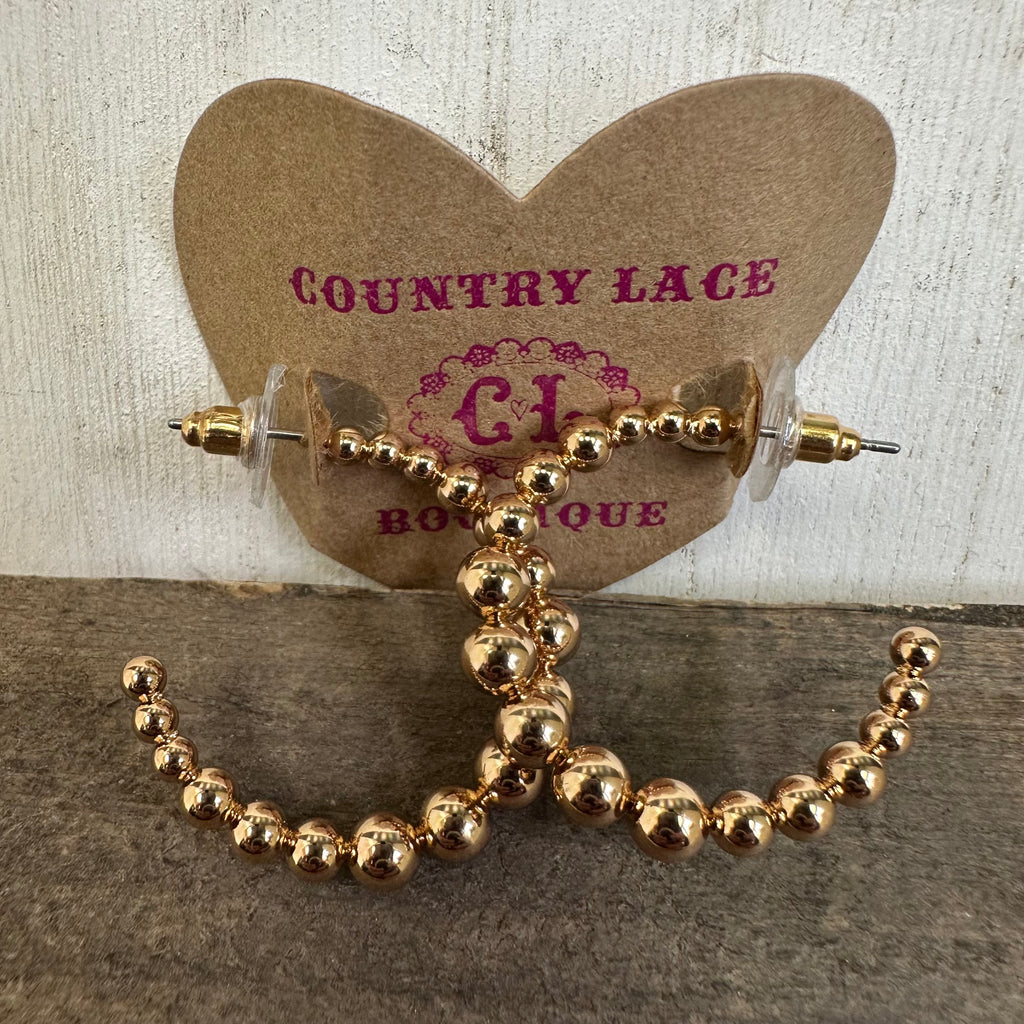 Ball Hoop Gold Hoop Fashion Earrings