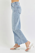 RISEN Lightwash High Rise Crop Wide Leg Jeans