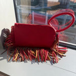 Bangled Braided Fringed Clutch Purse