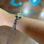 Gorgeous Turquoise with Twisted Cuff Genuine Bracelet