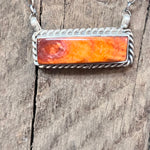 Orange Spiny Oyster Bar Genuine Necklace