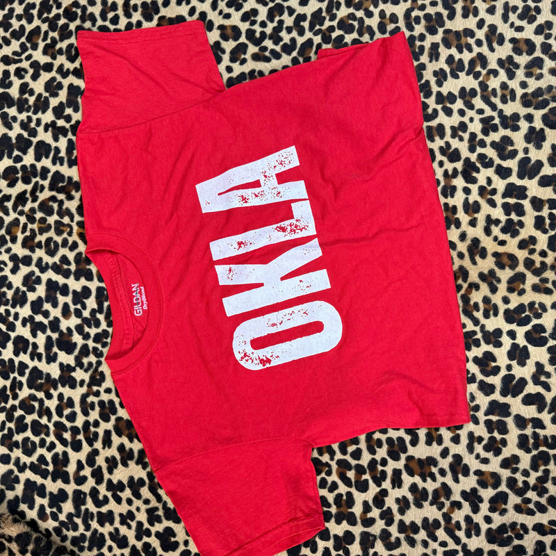 OKLA Red Crew Neck T-shirt