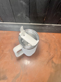 White 40 oz Tumbler w/ Handle
