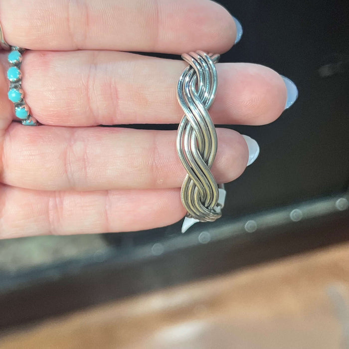 Sterling Silver Twisted Kid Cuff Sterling Silver Bracelet