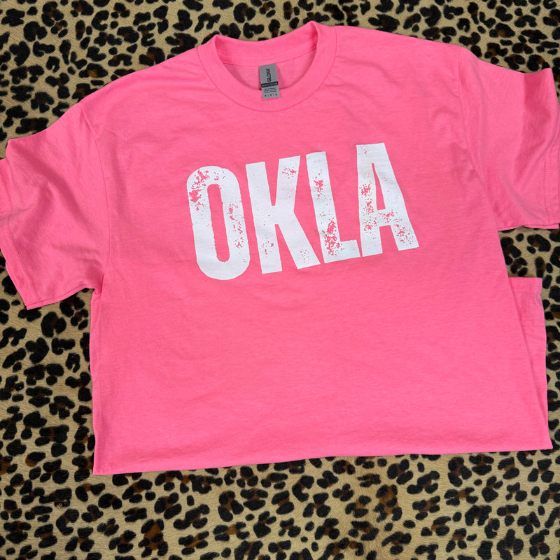 OKLA Safety Pink Crew Neck T-shirt