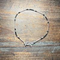 9 inch Sterling Silver with Black Detail Genuine Bracelet / Anklet1