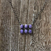 Dainty 6 Stone Spiny Purple Genuine Necklace.