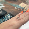 Dainty Turquoise & Red Coral with Sterling Silver flower Genuine Ring.