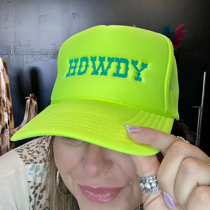 Neon Howdy w/Turquoise Trucker Cap