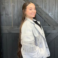 GREY fringed jacket 