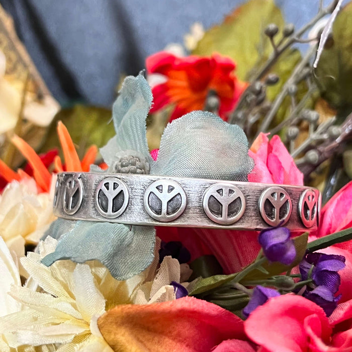 Peace Sign Bangle Bracelet