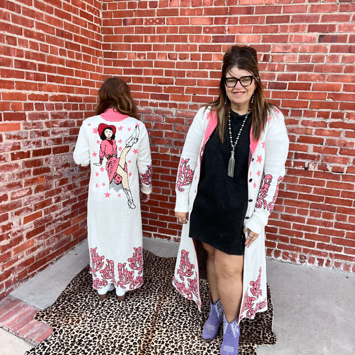 Pink Natural Cowgirl Cardigan | 2XL