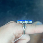 Blue Lapis Cluster Ajustable Genuine Ring