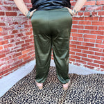 Olive Cargo Satin Joggers.