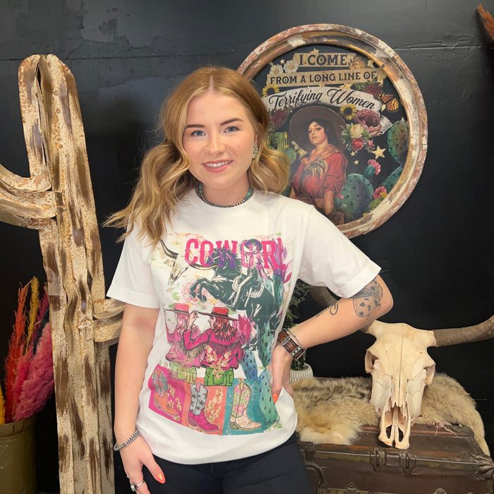 Cowgirl Vintage White T-Shirt
