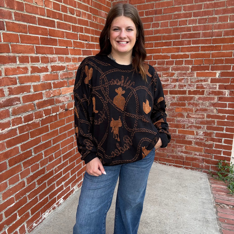 Copper Cowboy Reversible Sweater
