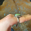 Turquoise Oval Stone Genuine Ring W/ Sterling Detail