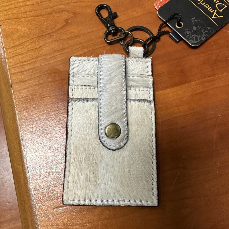 White Hide Card Keychain
