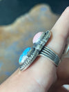 Stunning Golden Hill & Pink Conch Genuine Ring
