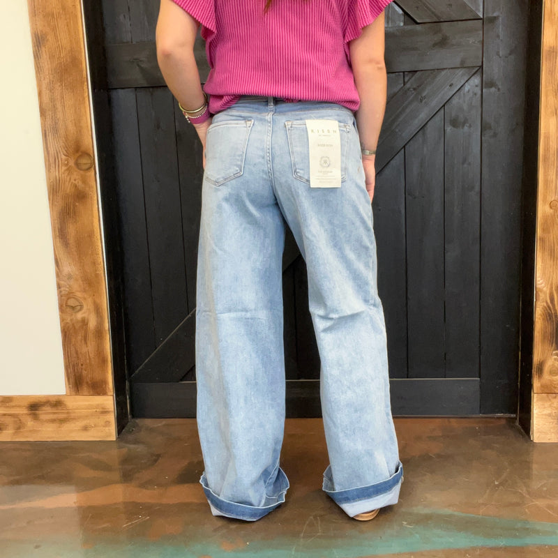 Pleat Front Loose Fit Mid Rise Risen Jeans