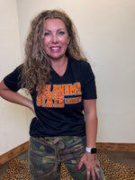 Oklahoma State University Modern Storyboard V Neck Short Sleeve T Shirt