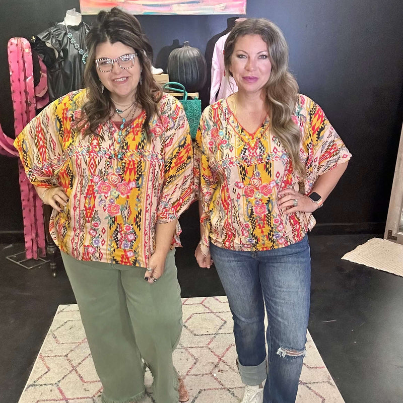Mustard Printed Savannah Jane Top