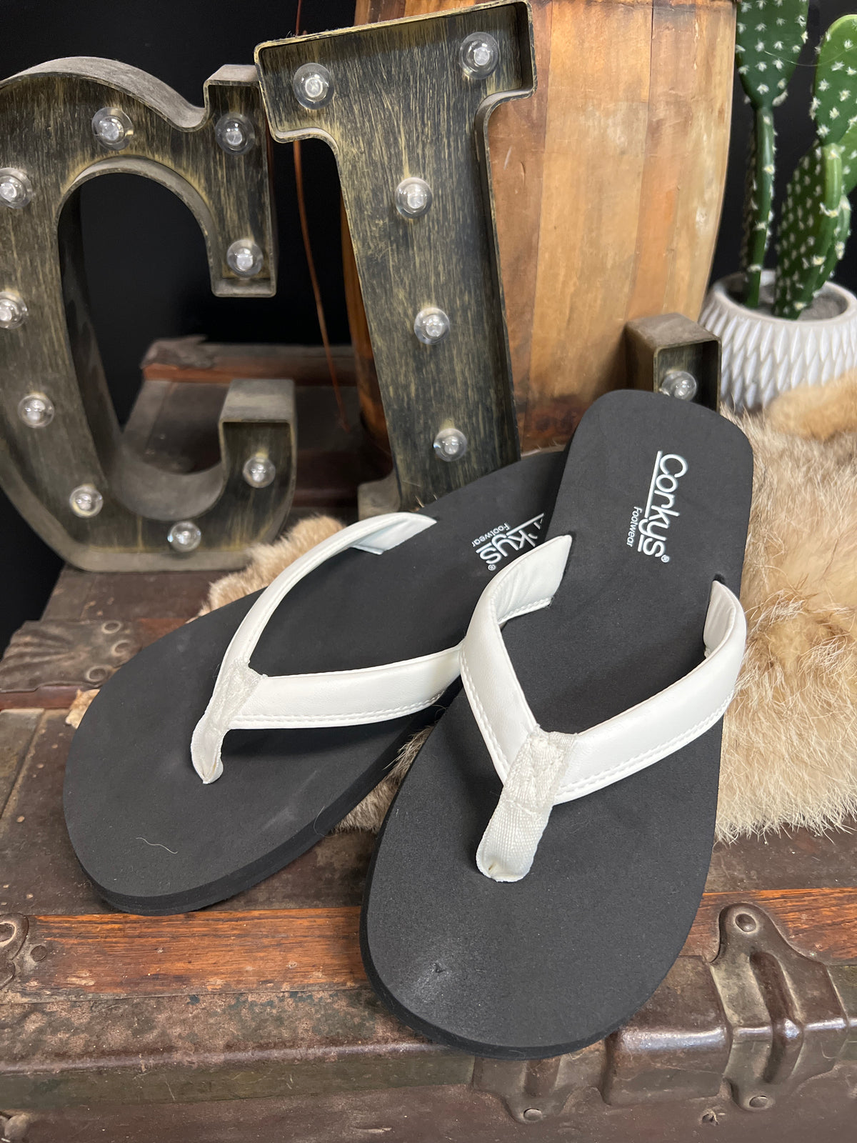 White Summer Plans Corky Flip Flop