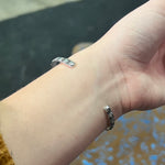 Thin Starburst Genuine Sterling Silver Cuff Bracelet