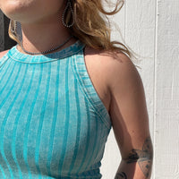 Turquoise Faded Tank Top