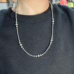 24 inch 4, 5, 6, & 8mm Navajo Pearl Genuine Necklace