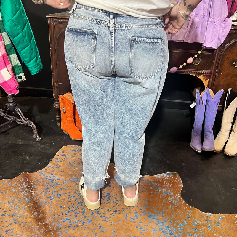 Acidwash High Waisted Kancan Leg Jeans2
