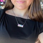 Cotton Candy Bar Sterling Silver Necklace