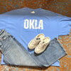 Light Purple Periwinkle OKLA Crew Neck T-shirt / 3XL