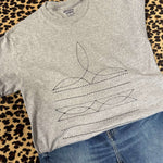 Athletic Gray & Black Boot Stitch Crew Neck T-shirt