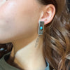 Dark Patina Bar w/Turquoise Genuine Earring