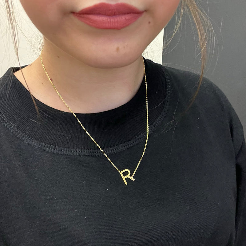 Flat Sideways Gold Fashion Letter Necklace