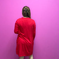Red Snap Down w/ Pockets Long Sleeve Soft Cardigan