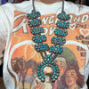Turquoise Squash Blossom Genuine Necklace - Country Lace Boutique