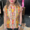 Colorful Aztec Printed Embroidered Top