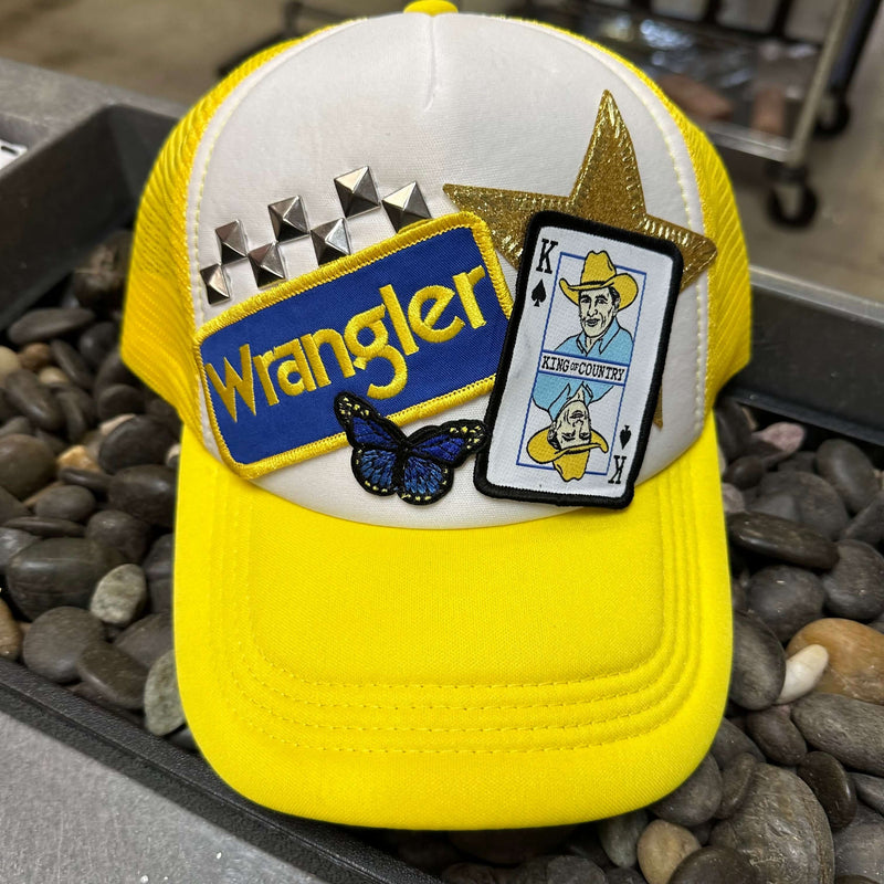 Yellow Wrangler & George Custom Trucker Hat