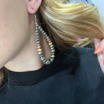 Multistone Spiny Navajo Pearl Tear Drop Genuine Earring
