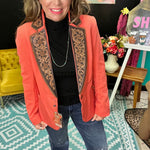Coral Tooled Leather American Darling Blazer