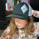 Black Silver Tooled Patch Cap