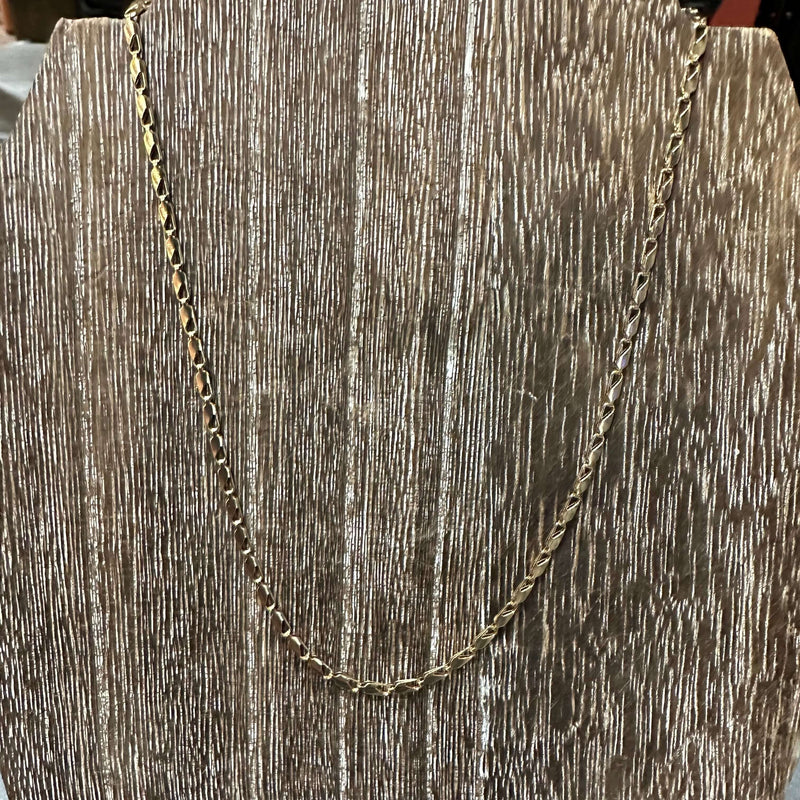 15 Inch Hook Link with Detail Gold Fashion Necklace with 3 Inch Extender