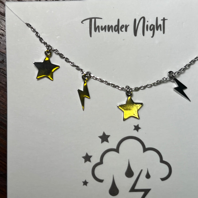 Silver Thunder Night Fashion Necklace